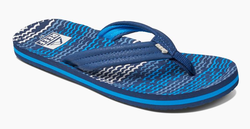 Reef Ahi Kids's Blue Horizon Waves Sandals youth footwear