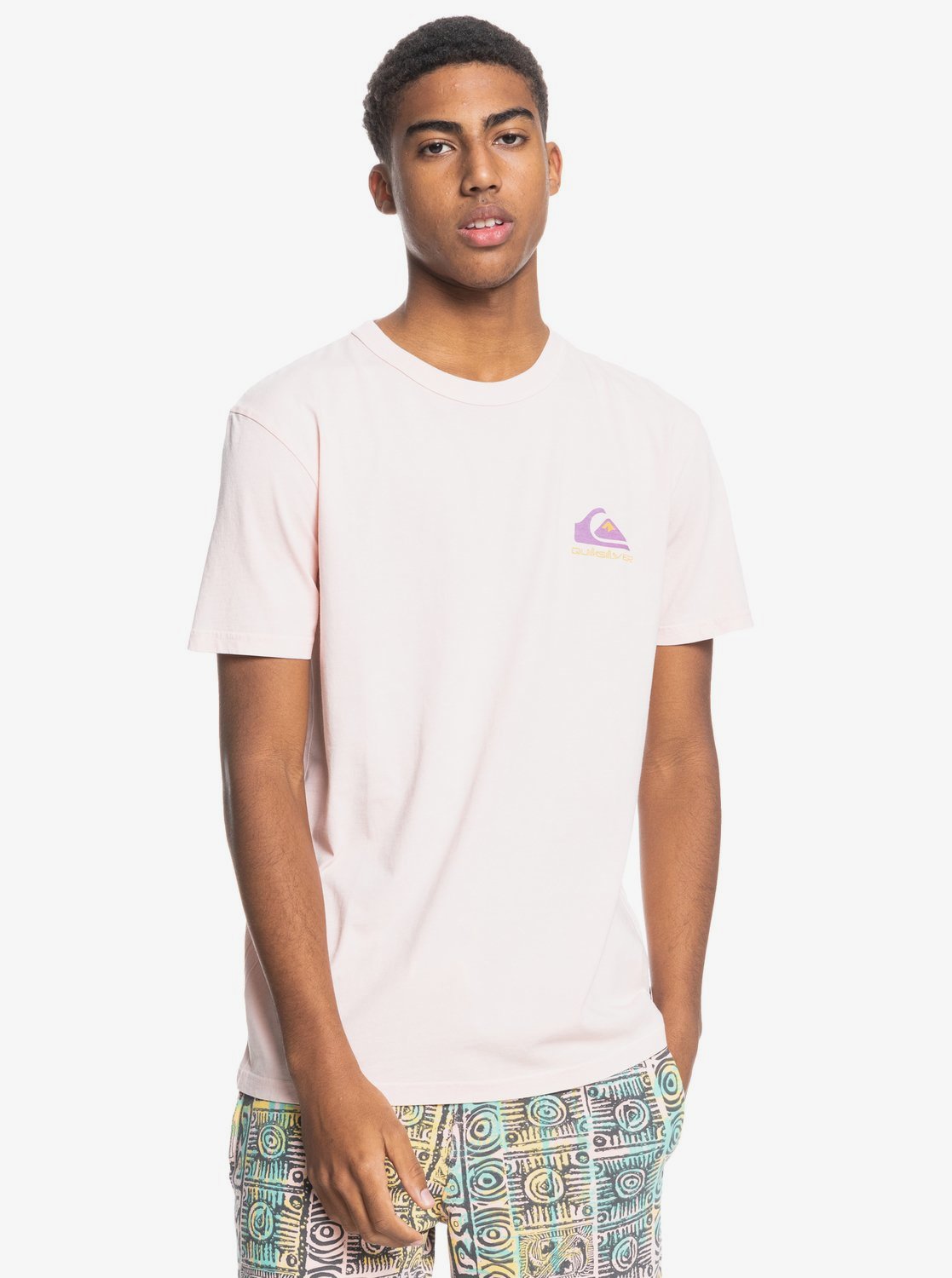 Quiksilver Mineral Organic Men's Tee Shirt - Light Pink - Light Blue Mens T Shirt XL - pink