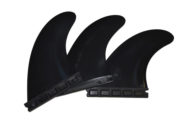 Black Surf Fins Futures Fins F6, Futures Side Bites, FCS 1 Side Bites Fins Futures