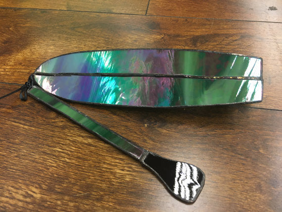 Handmade Iridesent Green SUP Stained Glass Ornament Cart2cart