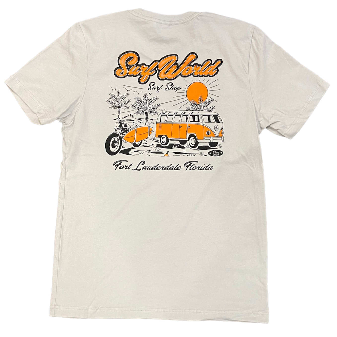 Surf World VW Bus Tee Florida - Light Beige Grey Mens T Shirt