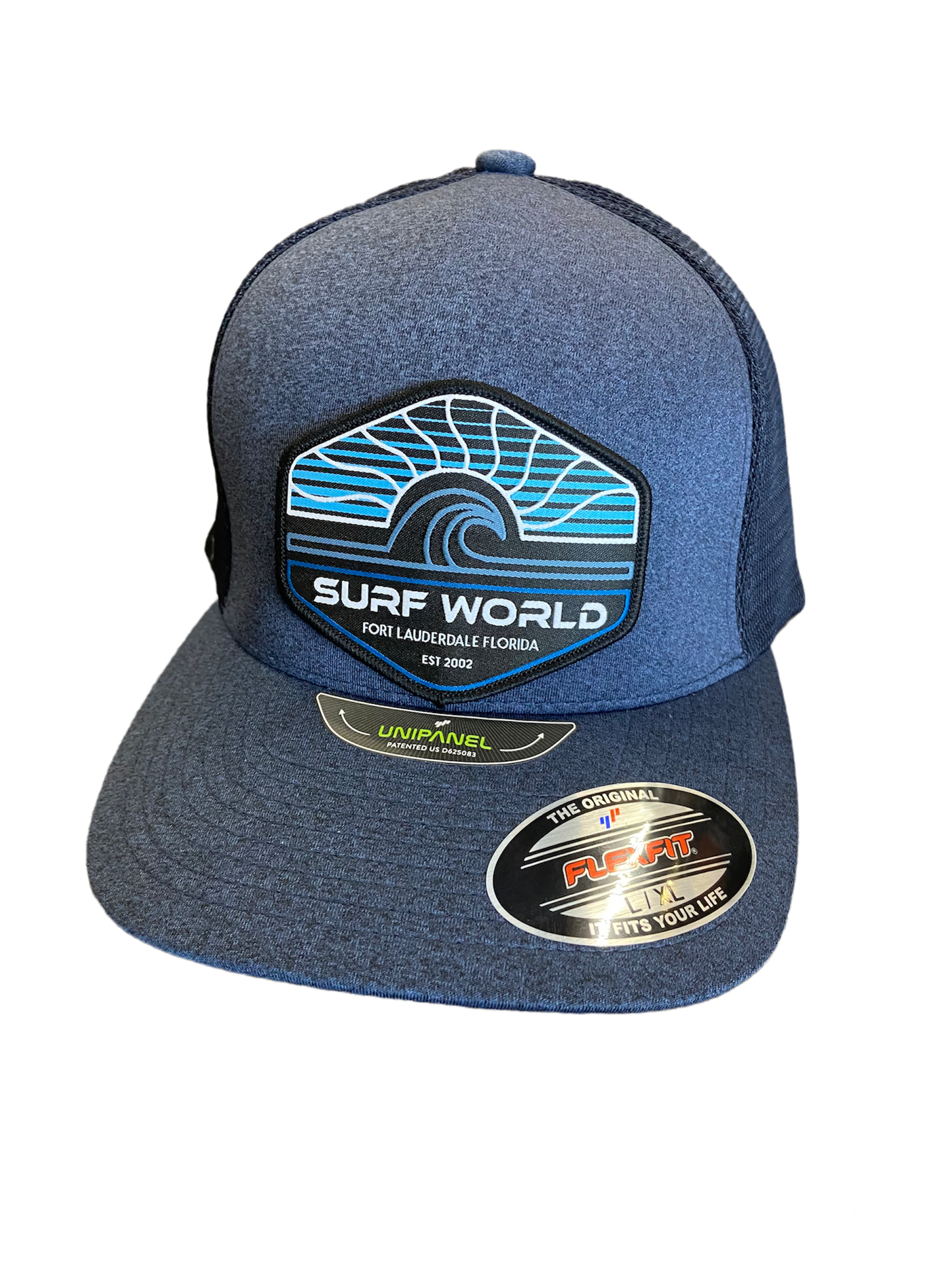 Surf World Sun Wave Lines Hat - Black Mens Hat Navy Heather Unipanel L XL