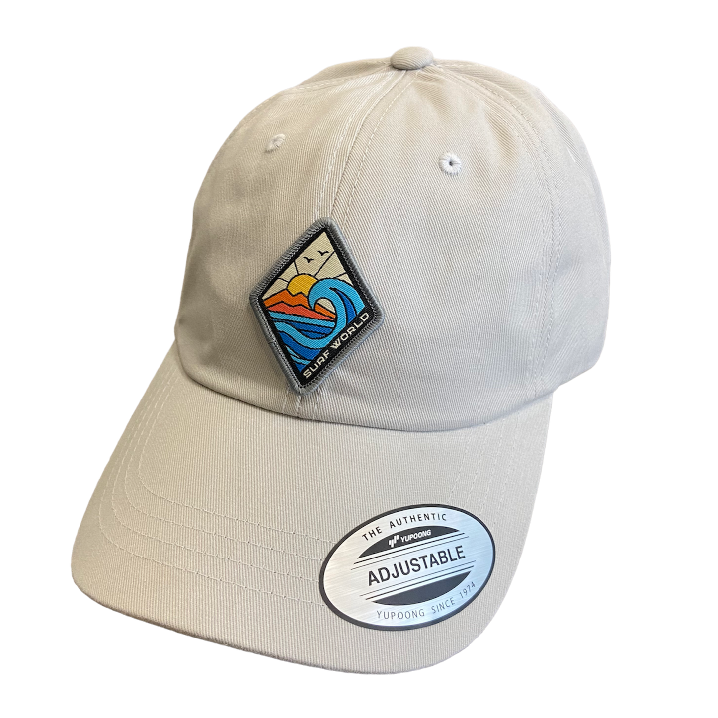 Surf World Sunset Waves Dad Hat - Light Blue / Grey Hats Light Grey