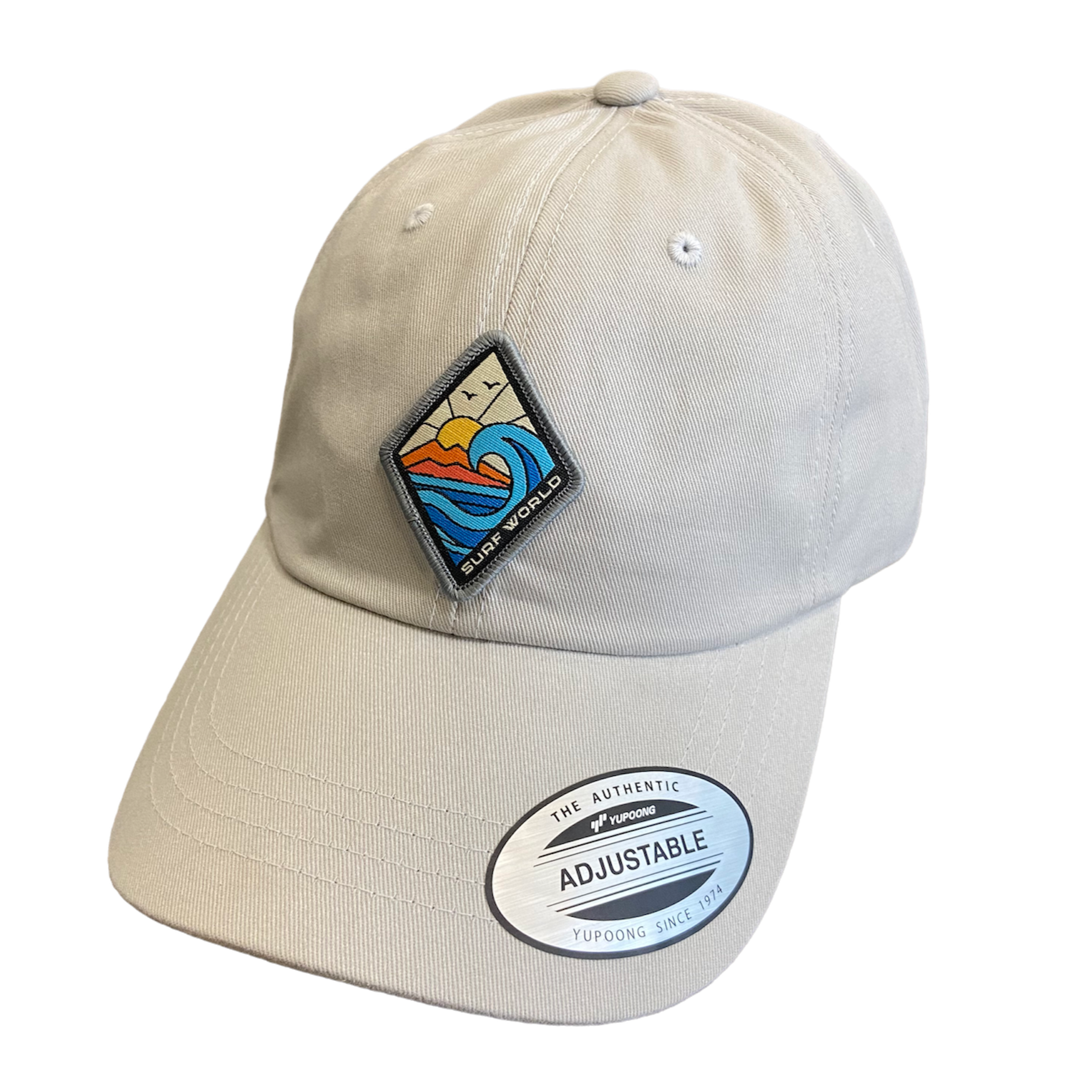 Surf World Sunset Waves Dad Hat - Light Blue / Grey Hats Light Grey