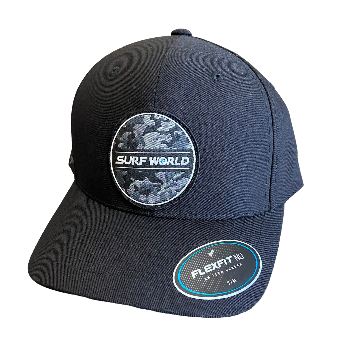 Surf World Black Camo Circle Hat - Black Mens Hat Black Flexfit NU S M