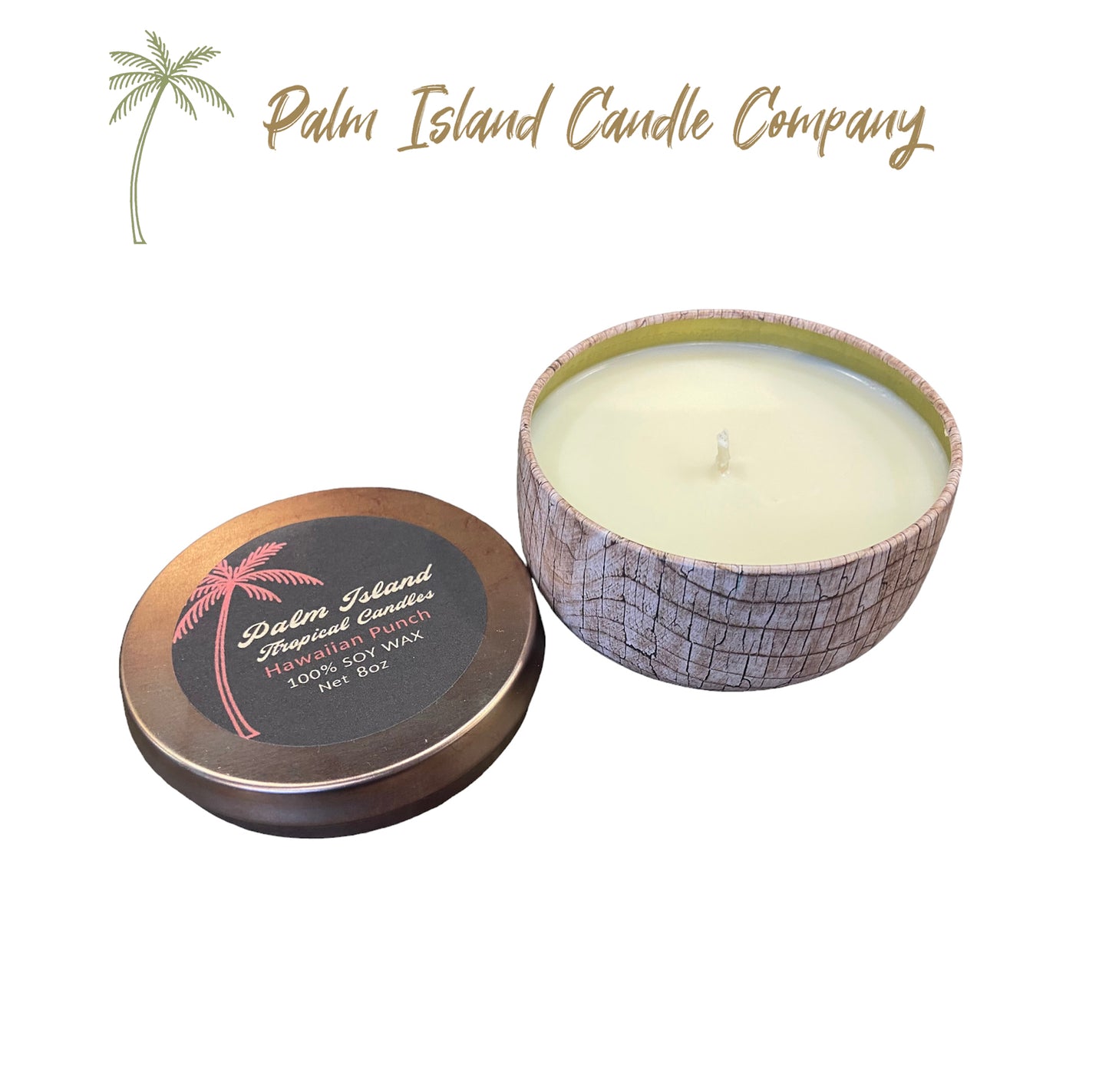 Palm Island Candle Co. 10oz Black Glass - Hawaiian Punch Scent Candle