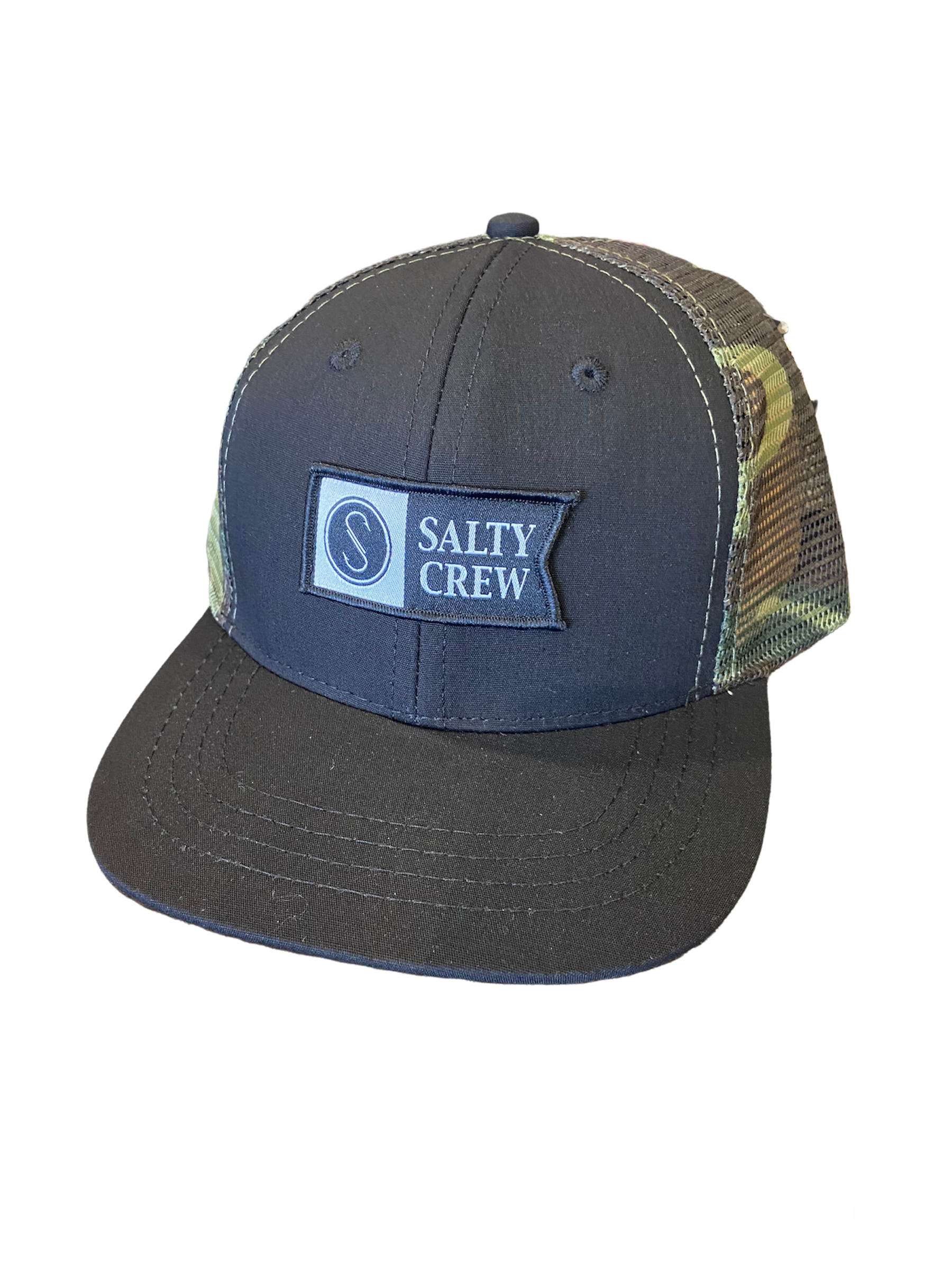 Salty Crew Pinnacle Boys Trucker Hat Hats Black Camo