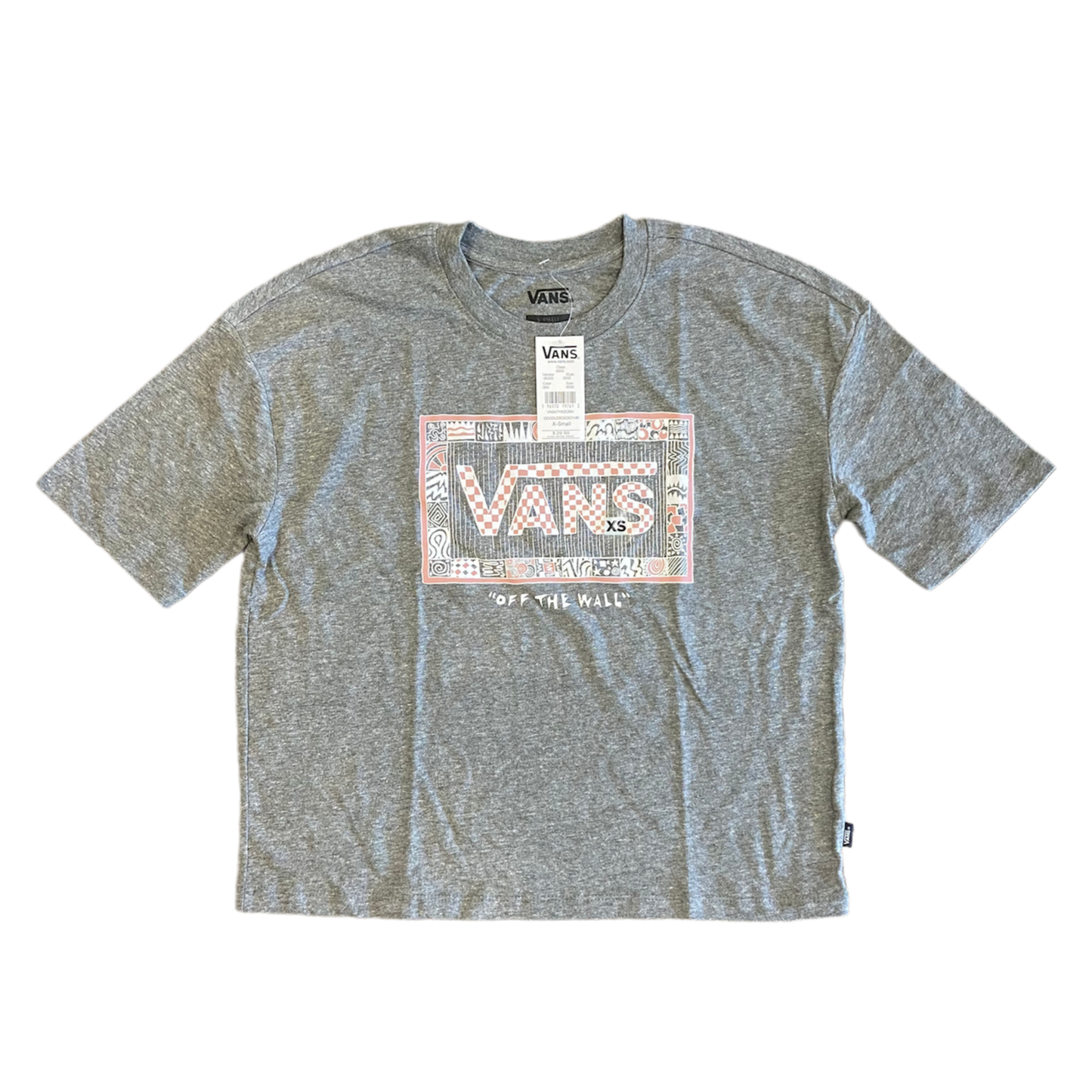 Vans Doodle box SS Crop Tee - Dark Heather Grey Womens T Shirt