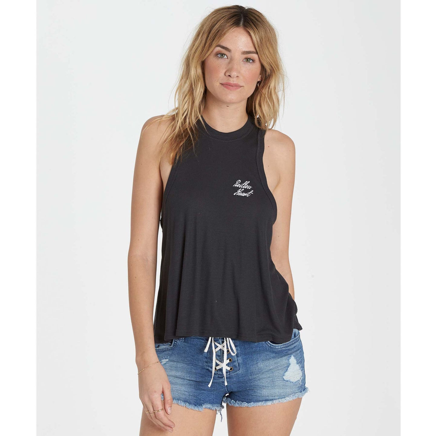 Billabong Restless Heart Tank - Off Black womens tank