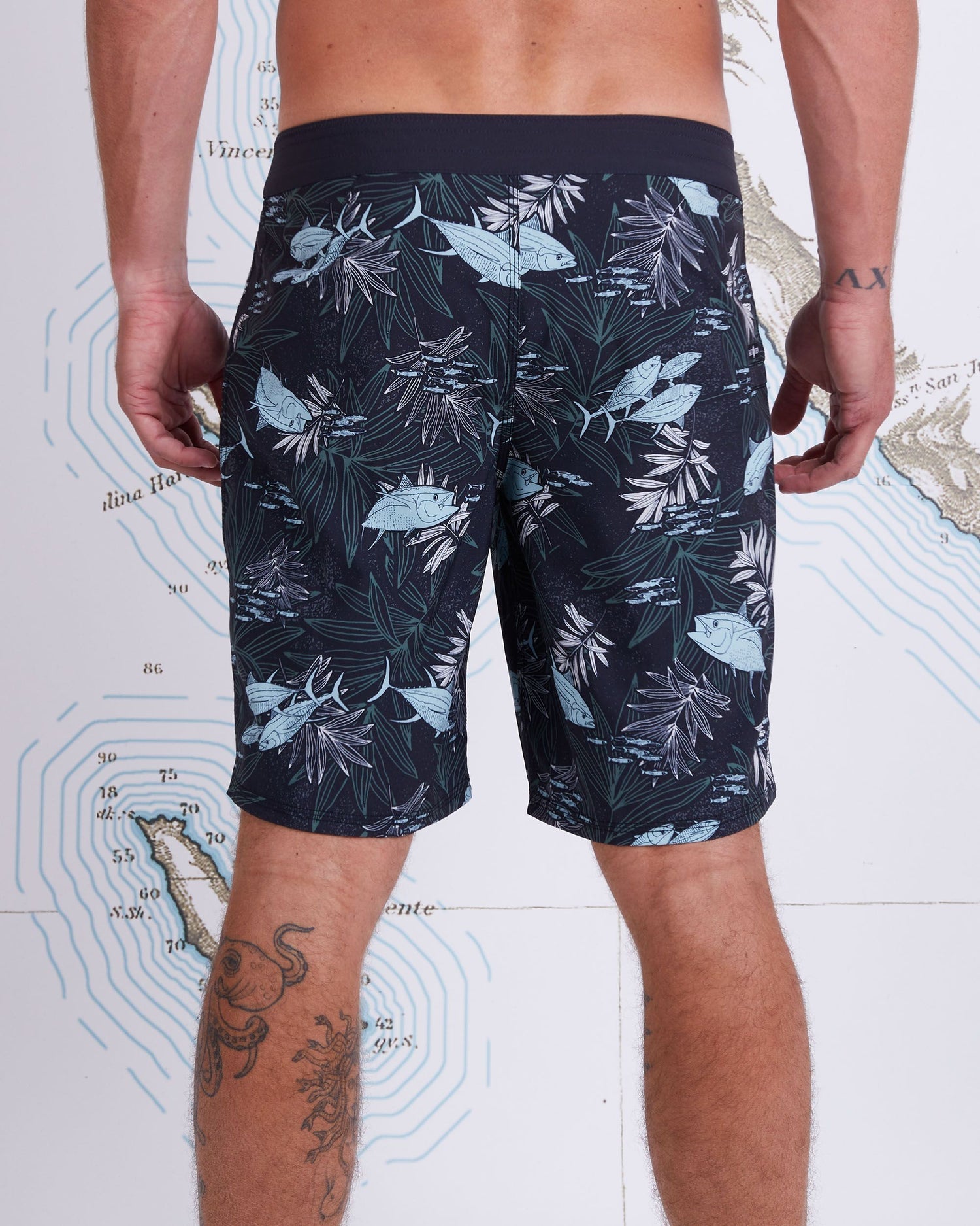 Salty Crew Keel 19" Mens Boardshorts - Black Aqua Mens Boardshorts