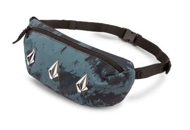 Volcom Mini Waist Pack - Black- Marina Blue - Black on Black Bag Marina Blue