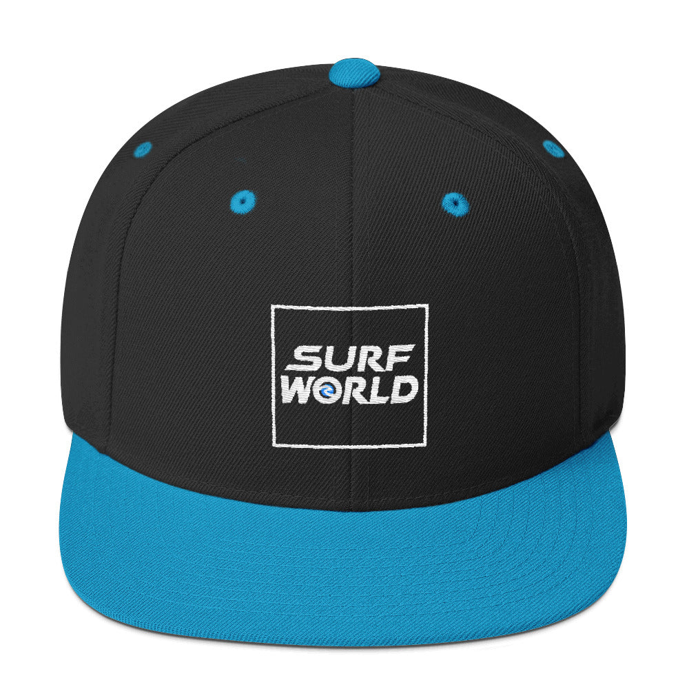 Surf World Snap Back Hat Mens Hat Black Teal