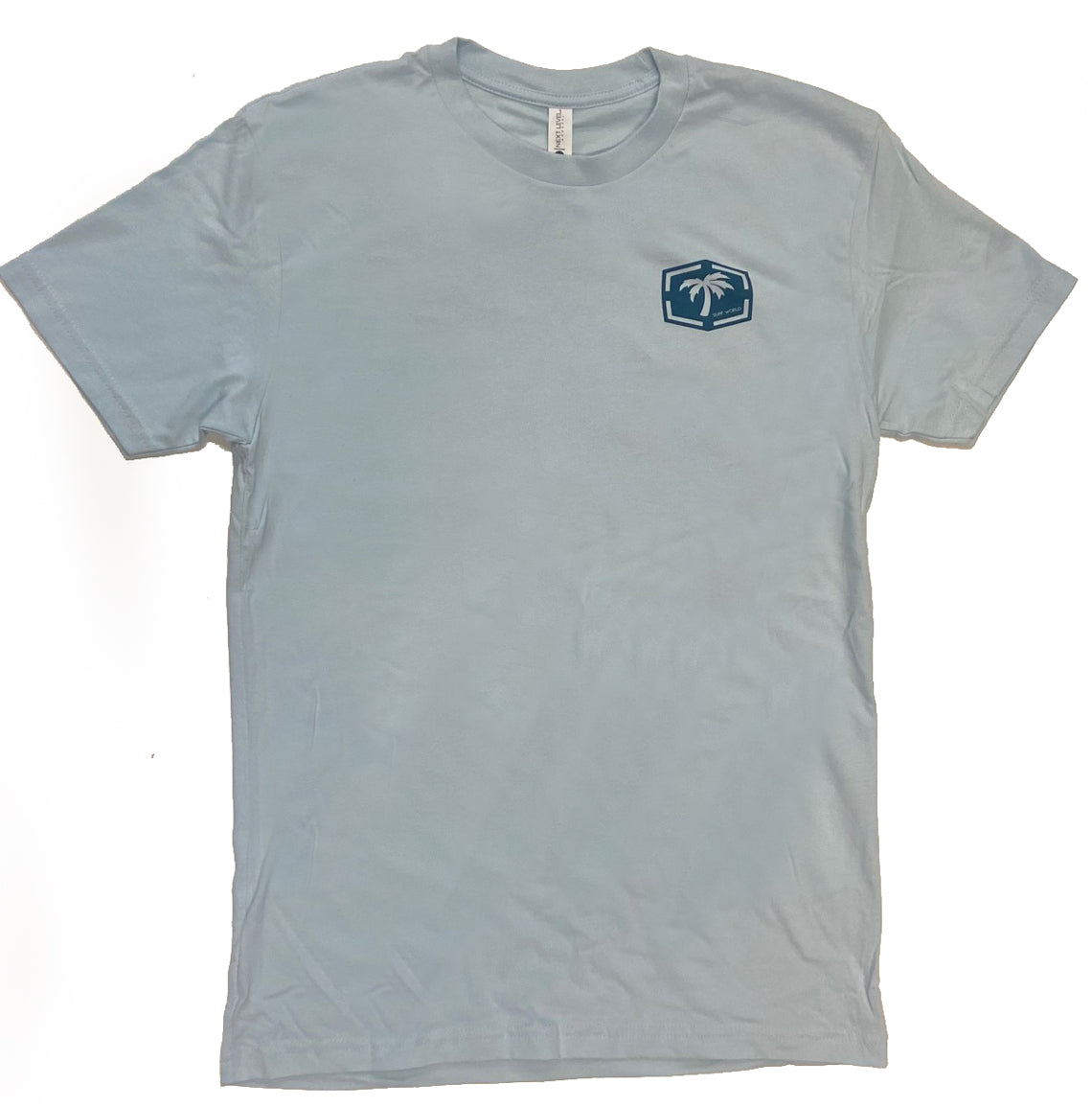 Surf World Lone Camo Palm Tee Shirt - Light Blue, Heather Grey Mens T Shirt