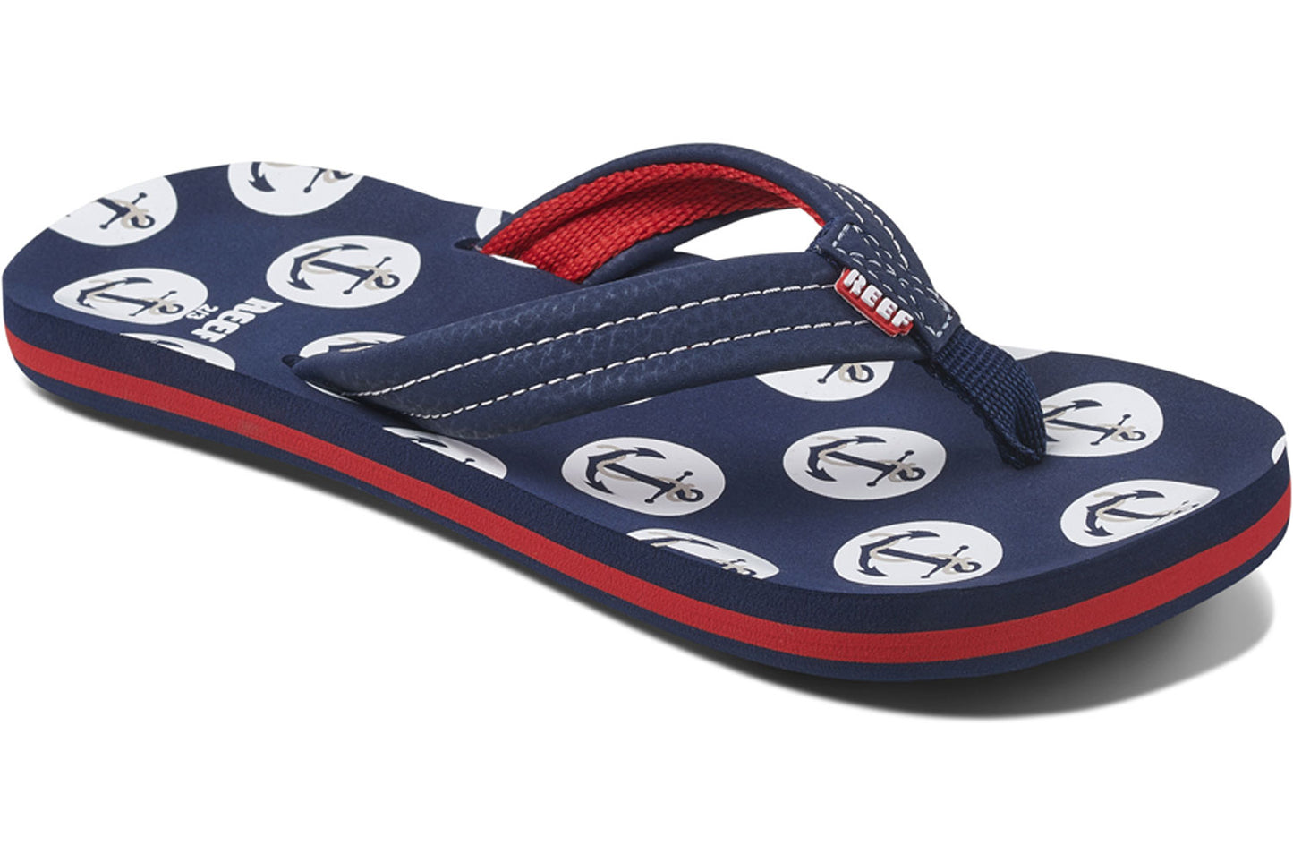 Reef Ahi Kids's Anchors Sandals - Navy youth footwear