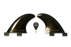 Black Surf Fins Futures Fins F6, Futures Side Bites, FCS 1 Side Bites Fins Twin FCS Side Bites 2 tab Longboard set of 2