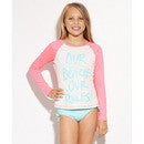 Billabong Girls Sol Searcher Long Sleeve Rashguard In Pink Womens Rashguard