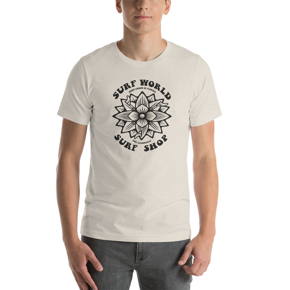 Surf World Crossed Board Flower Men's t-shirt Mens T Shirt Heather Dust