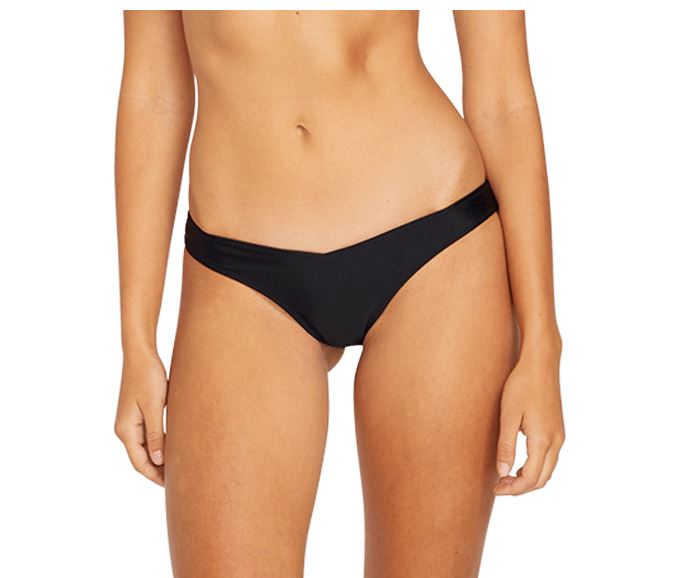 Volcom Simply Solid V Bikini Bottom - Black womens swimwear