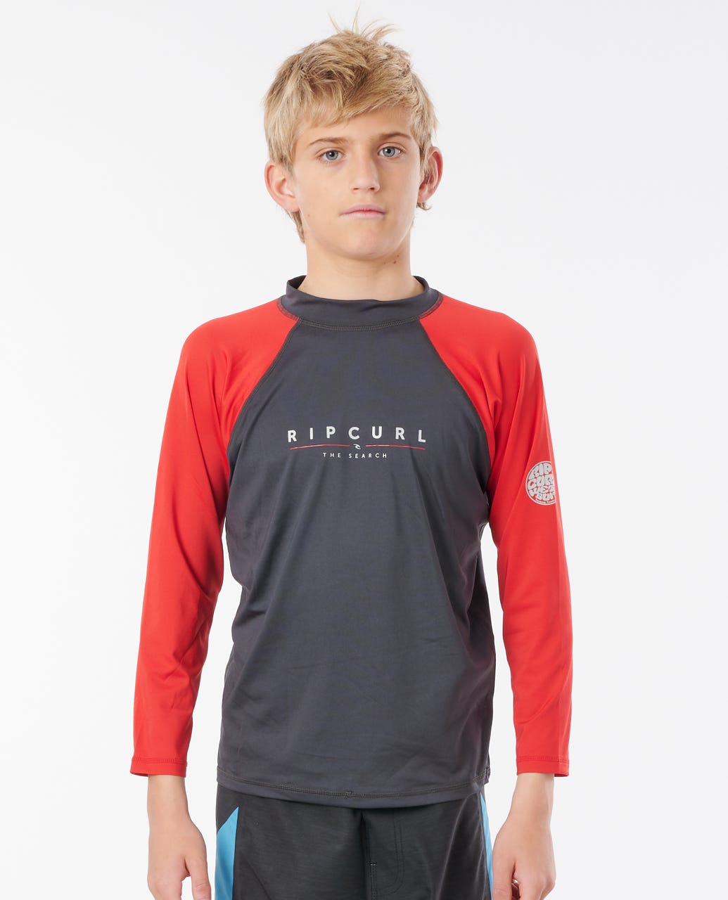 Ripcurl Kids Shockwaves Long Sleeve UV Tee - Red boys rashguard