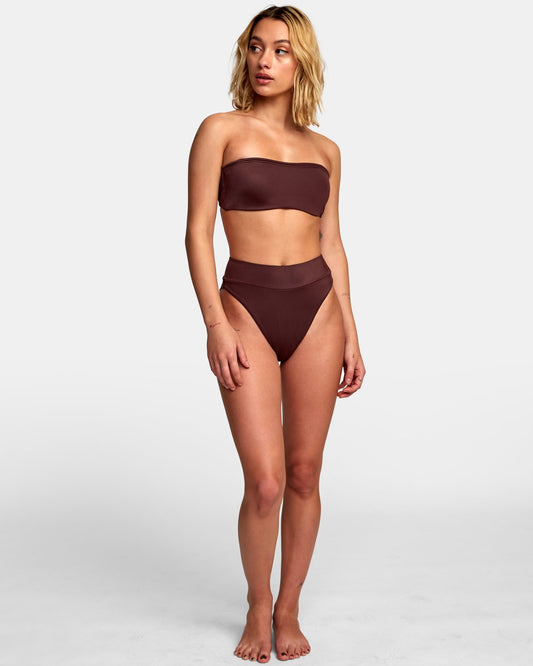 RVCA- SOLID BANDEAU BIKINI TOP womens swimwear